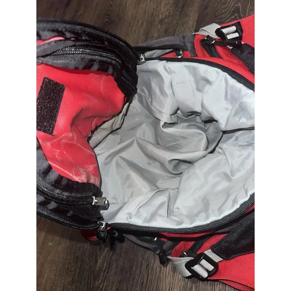 Vintage The North Face Torrent Backpack Red Black Grey Multiple Compartments